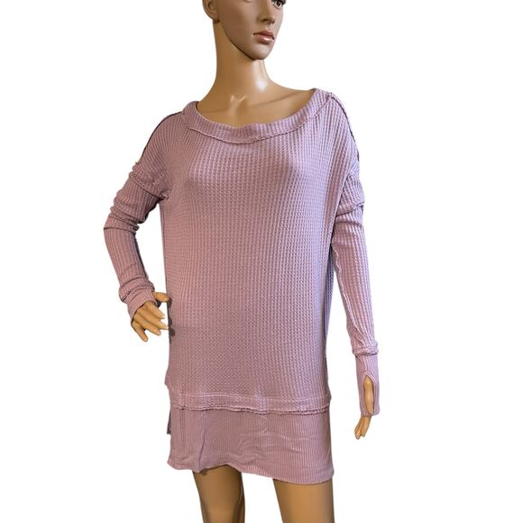 We the Free|Free People North Shore Oversized Thermal Waffle Knit Tunic Top XS - Picture 4 of 13